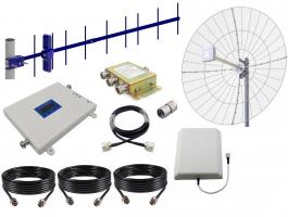 Репитер 2G/3G/4G - 900/1800/2100/2600МГц с двумя уличными антеннами 14dBi и MiMo 2*27dBi