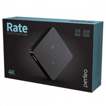 Приставка 2G/16Gb, SMART TV BOX Perfeo "RATE", Wi-Fi/Bluetooth, Amlogic s905w Quad-Core 64-bits, Android 7.1
